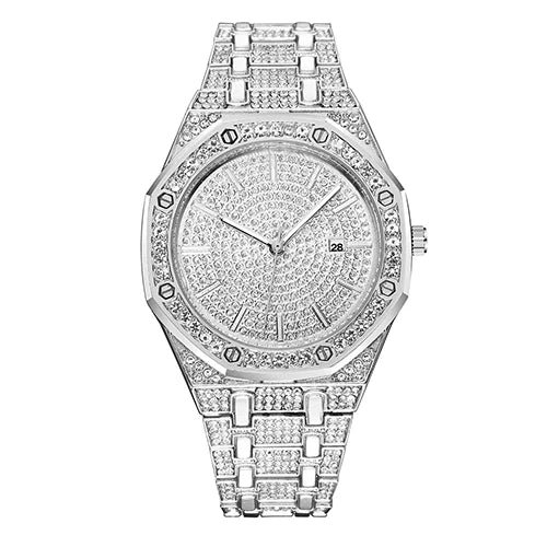 Opulent Silver AP Iced-Out Watch